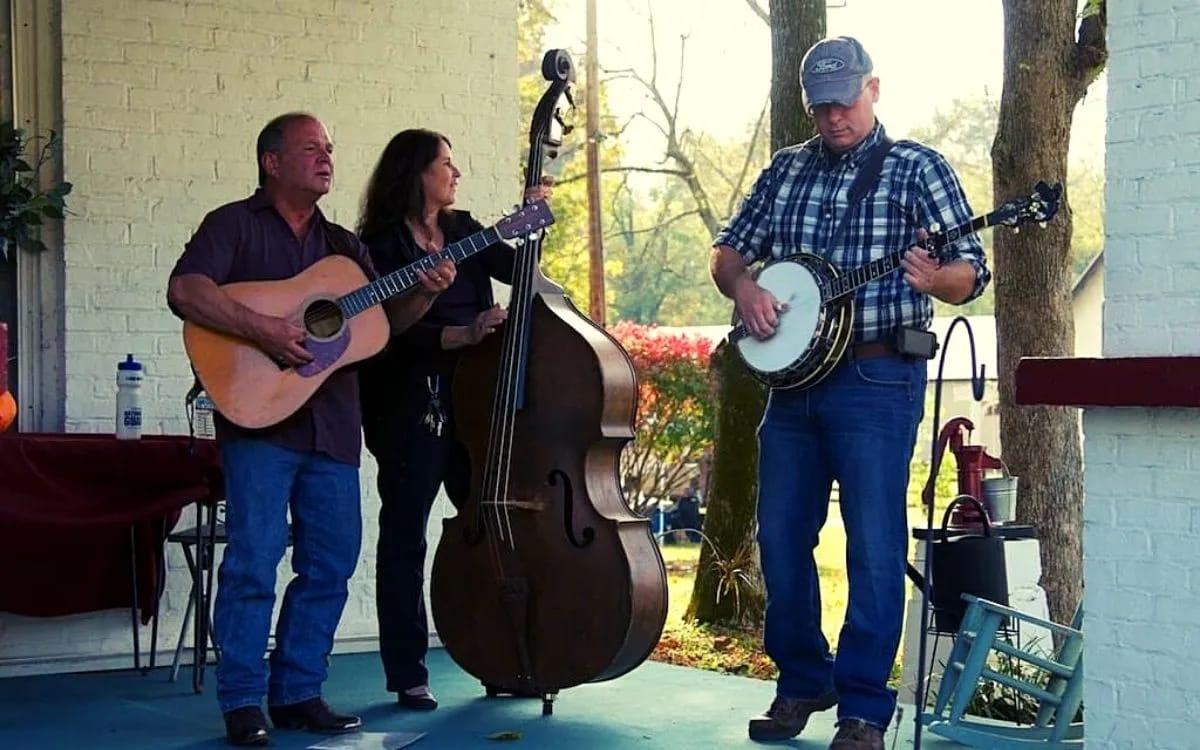 Three member band on the Armour
