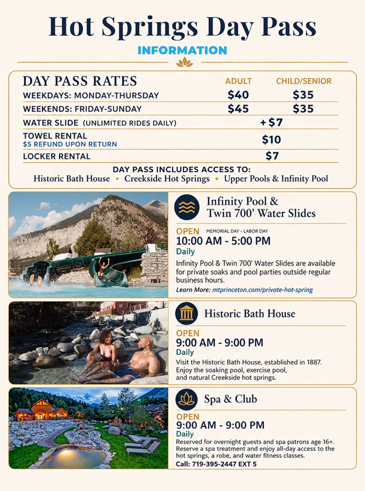 Hot Springs Hours &amp; Rates