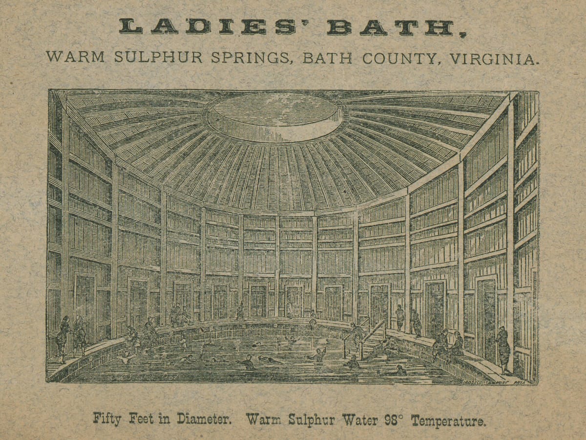 "Ladies Bath" illustration, from the 1884 booklet - The Warm Sulphur Springs, Bath County, Va. (Virginia).tif